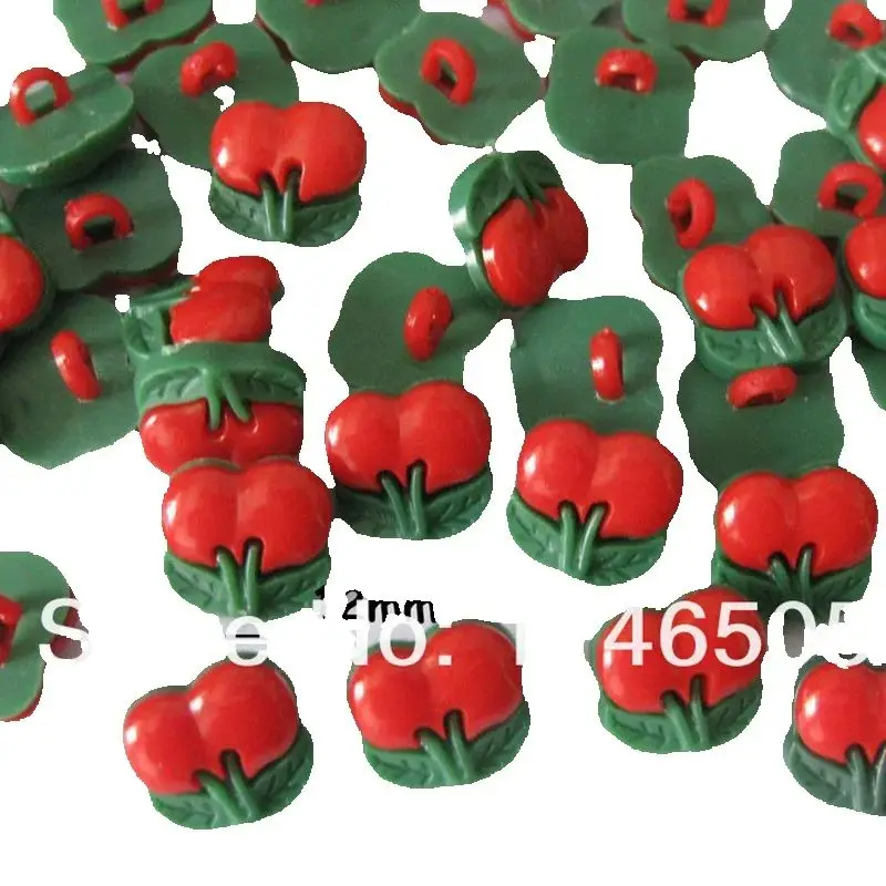 50pcs Kawaii Red Strawberry Buttons Fasteners 11mm*12mm Mixed color Buttons Sewing Buttons Children Accessories