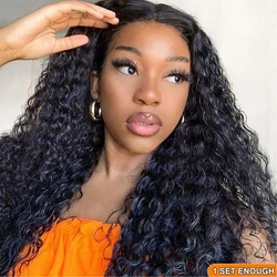 Full Head Curly Clip In Hair Extensions Human Hair Water Wave Hair Extensions Clip In Human Hair for Black Women 10 Pieces Set