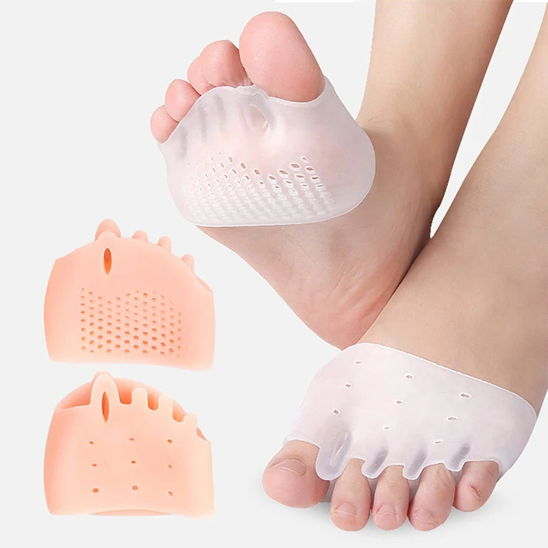1 Pair Silicone Forefoot Pads Professional Toe Straighteners for Men Women Breathable Silicone Hallux Valgus Bunion Corrector