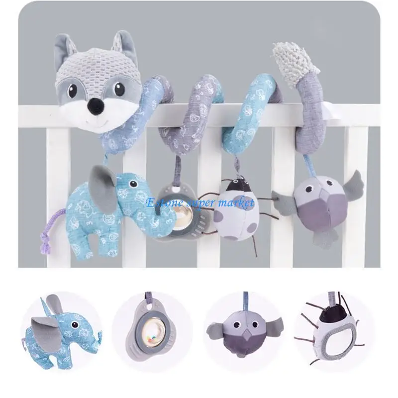 090b Crib Accessoires Tier für für Kinderwagen Interaktive Händeschläge Rassel für w/ quietschende Ring Neugeborene B