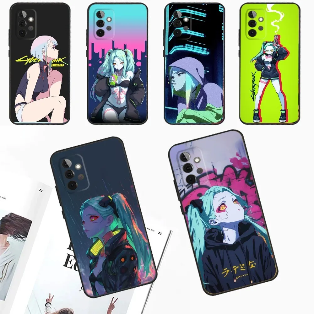 Cartoon C-CyberpunkS E-Edgerunner Phone Case For Samsung Galaxy A13,A21s,A22,A31,A32,A52,A53,A71,A80,A91 Soft Black Phone Cover