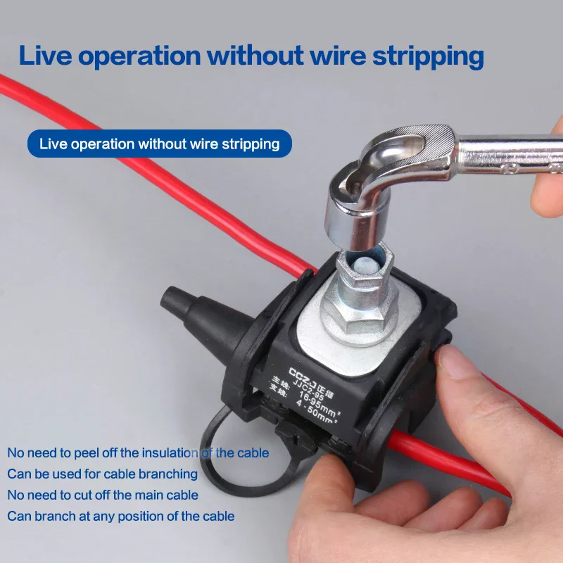 16-95 Mm 2 Main Line No-Peeling Cable Piercing Connector 1KV Low Voltage Breakproof T-type Main1.5-35 Puncture Cable Clips