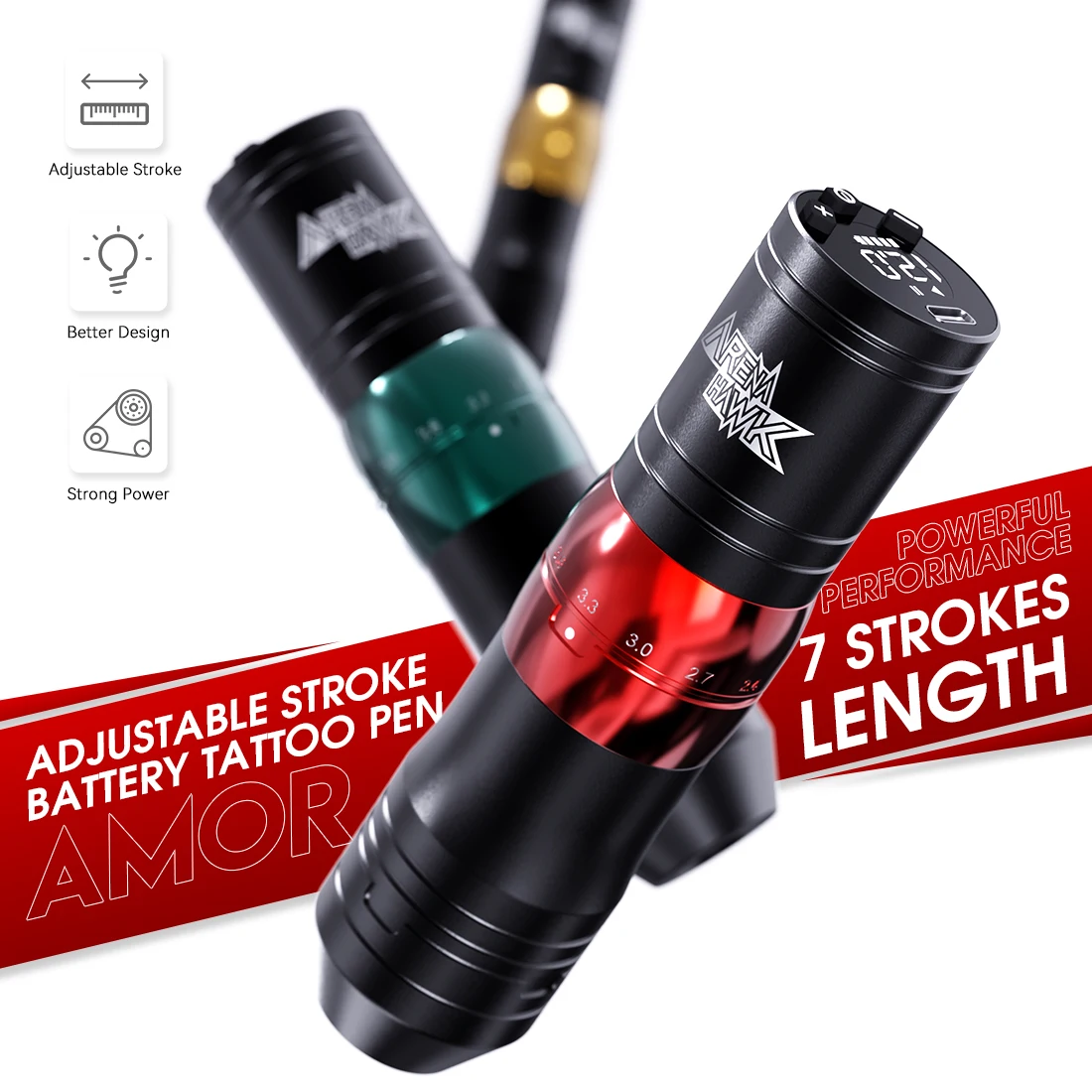 

Dragonhawk Wireless Tattoo Machine 7 Strokes 1500mAh Battery Rotary Guns Pen for Permanent Makeup Body Art Work Tattoo Supplies