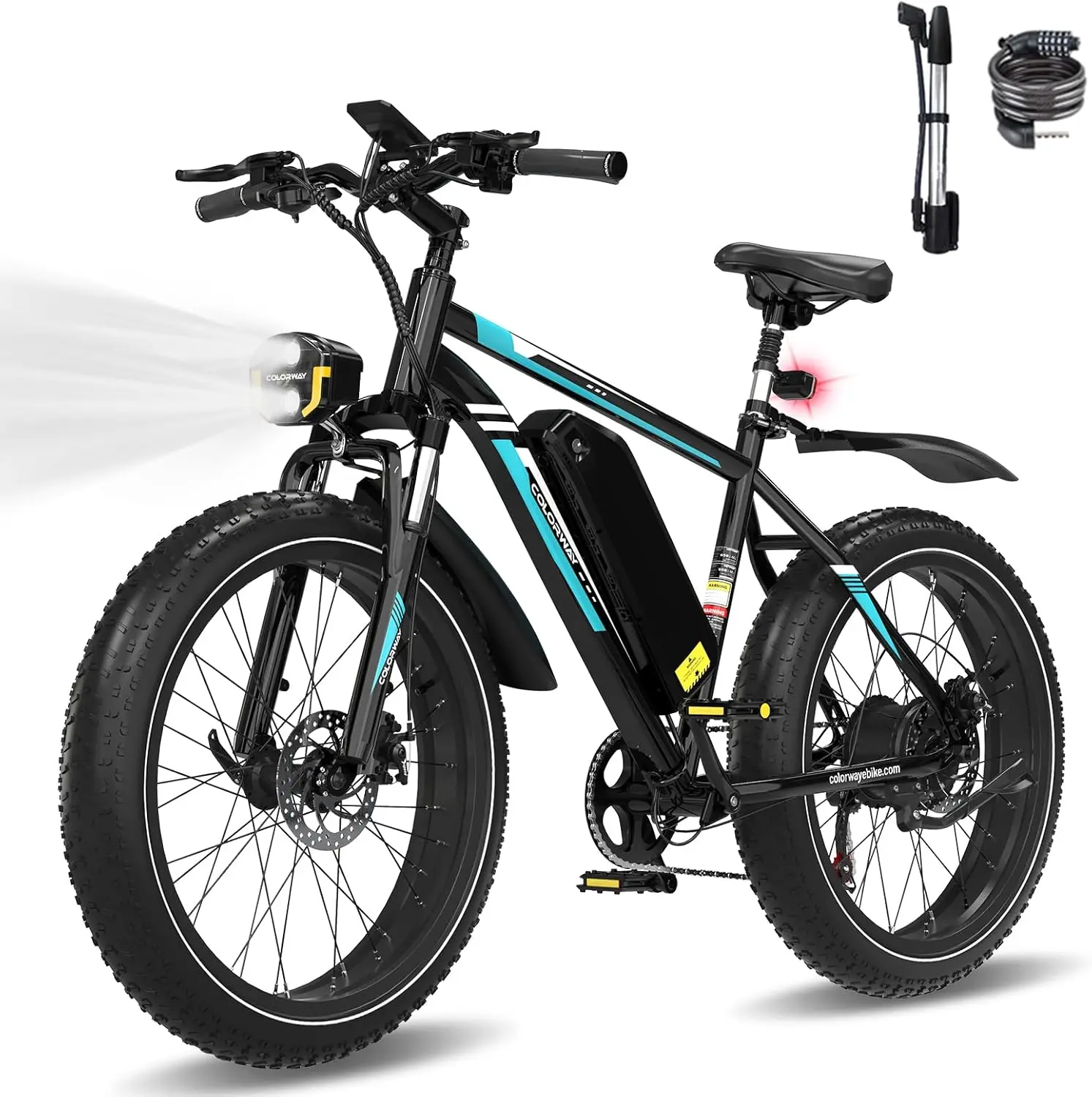 COLORWAY Elektrische Fiets voor Volwassenen, 26" Mountainbike, Elektrische Fiets voor woon-werkverkeer met 36V 15Ah uitneembare batterij, LCD-display