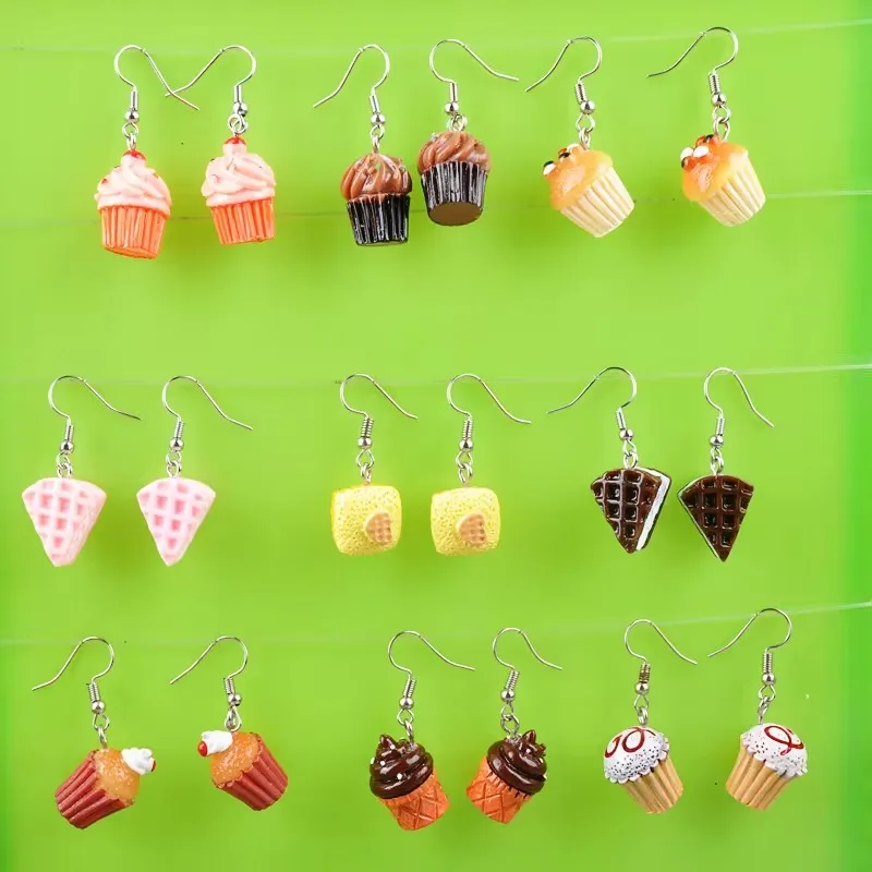 كعكة كريم حلوى موس من الراتنج ، أقراط أكواب ورقية ، حب إمبرطور ، حلوى شوكولاتة ، إكسسوارات مجوهرات ، توصيل ، موضة #1