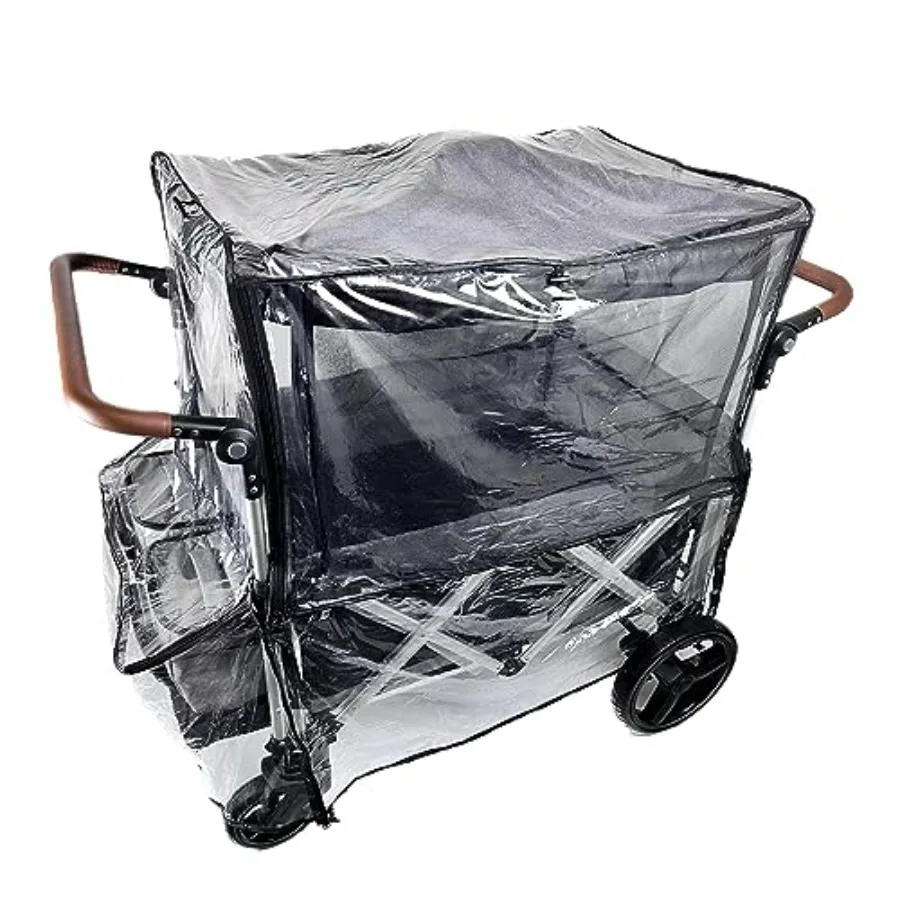Big Size Rain Cover for Stroller, Mosquito Net for Trolley Cart, 2in1 Big Cover with Window for Picnic Camping Wagon Stroller W