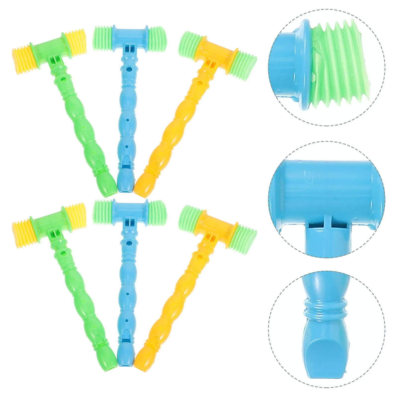6Pcs Baby Musical Hammer Set for Kids Performances Christmas Party Music Class Fine Motor Skill Development Compact Sound Making