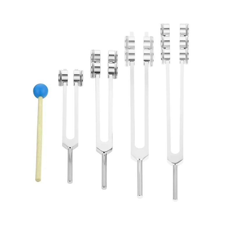 

4pcs/Set Tuning Forks 32/48/64/128 Hz with Hammer for Nervous System Testing Sound Healing Therapy Health Care-A09I