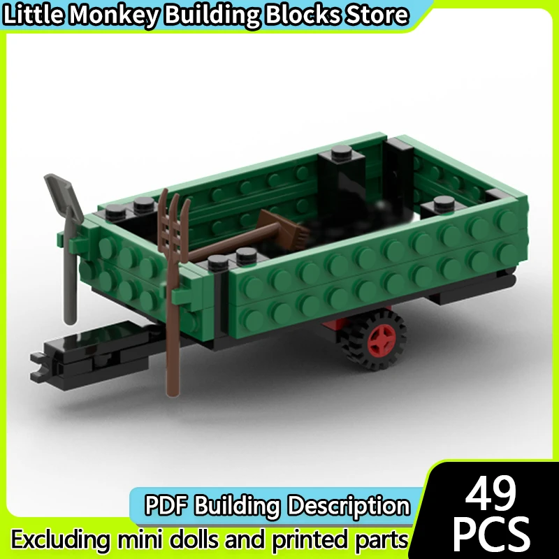 Stadsautomodel MOC Bouwstenen Trailer- en maaierbalk voor tractor Modulaire technologie Kinderen Vakantiegeschenken Monteer speelgoedpak