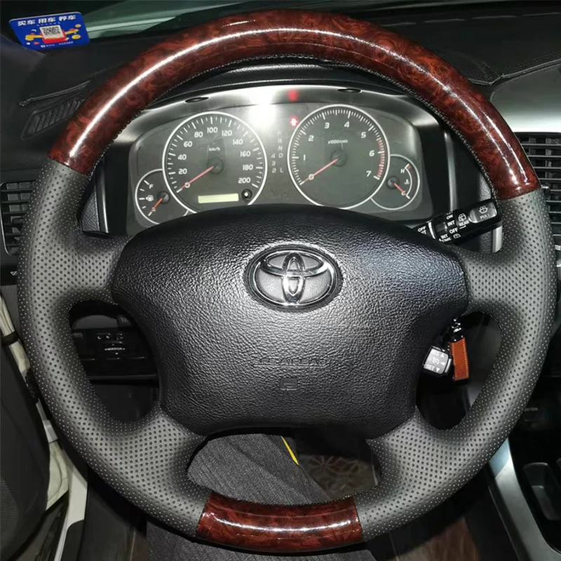 car Steering Wheel Cover For Toyota Land Cruiser Prado 120 Land Cruiser 2003-2009 Tacoma 2005-2011 Hand Stitched accessories