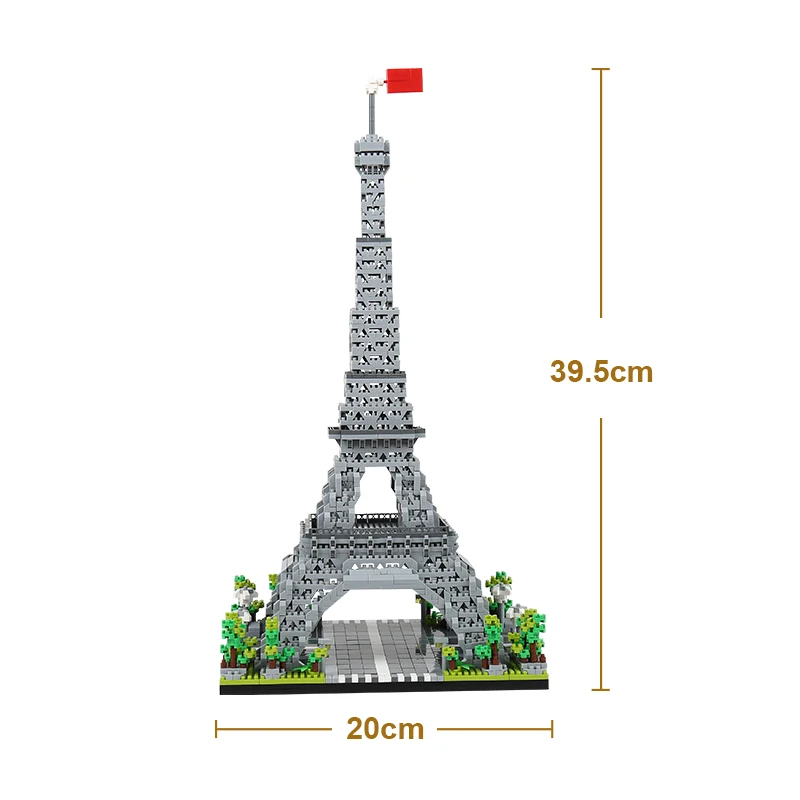 Knew Built Louvre Micro Mini-Bausteine für Erwachsene, Architektur-Spielzeugset, Bau, Arc Triomphe Eiffel Montagesteine 5