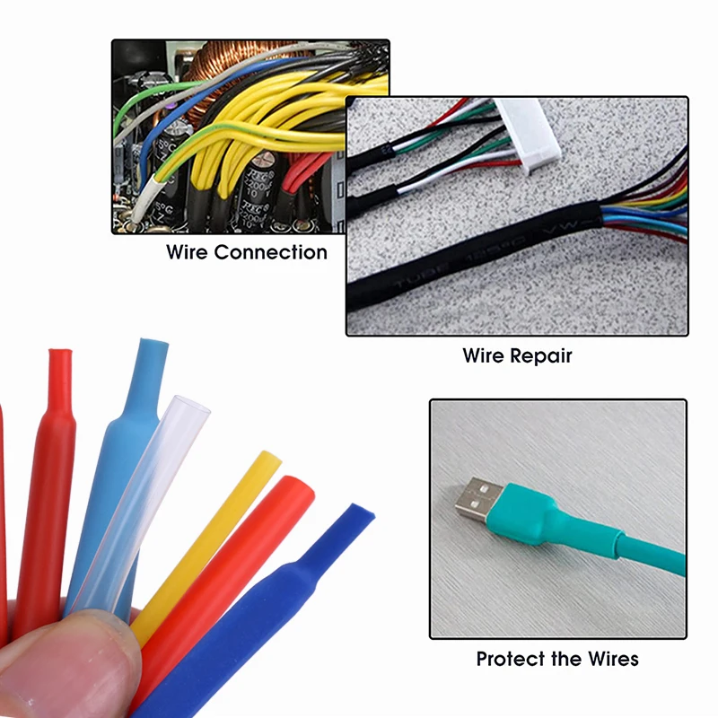 164-800pcs Heat Shrink Tube Thermoresistant Tube Assorted Kit Insulation Termoretractil Shrink Wrapping Electric Wire Cable Diy