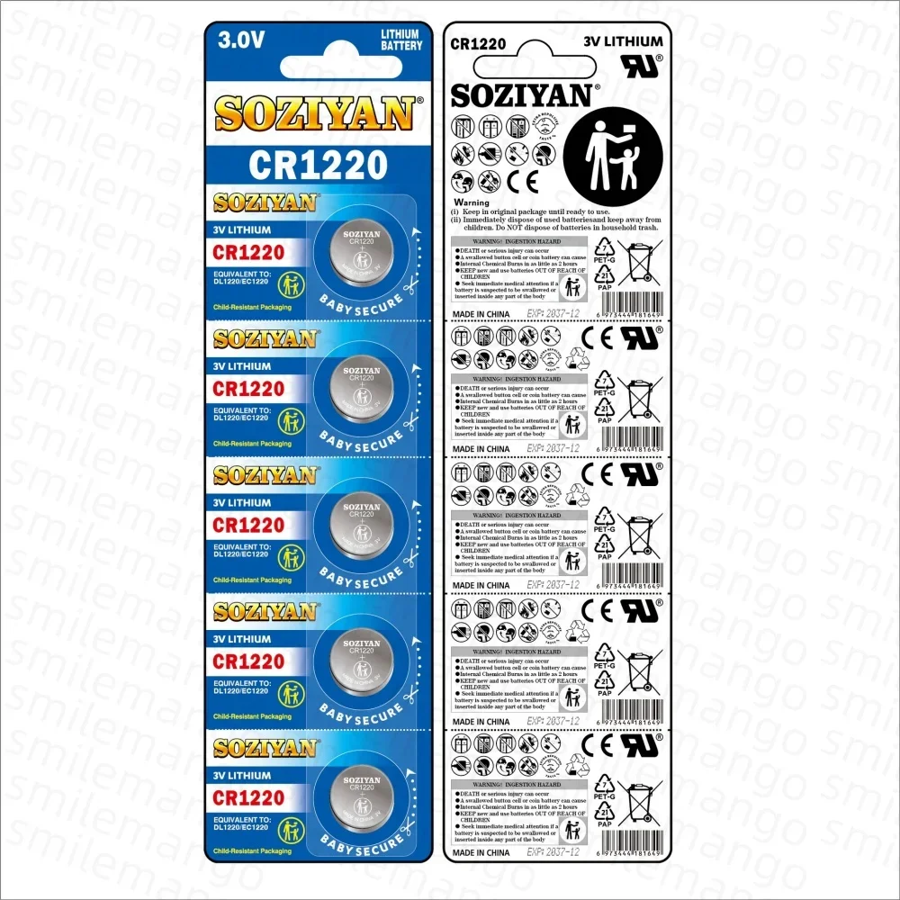 2-50PCS CR1220 3V Lithium Button Battery BR1220 LM1220 DL1220 L04 5012LC Coin Cell Watch CR 1220 Batteries for Toys Remote