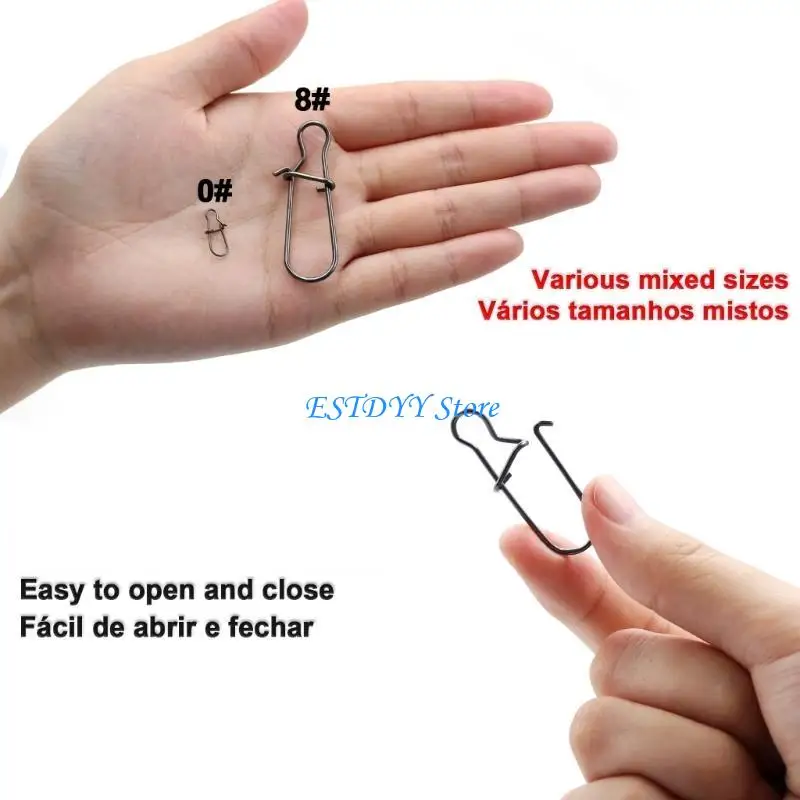 

G6DE 50Pcs Snapping Fishing Hook Quickly Change Fishing Snapping Clip Lures Connector