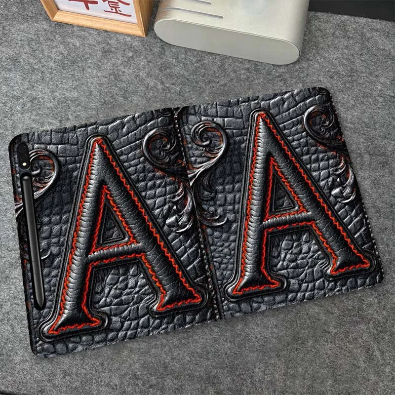 

Crocodile Pattern Letter A Tablet Case For Samsung Galaxy Tab S6 S8 S9 S10 Lite FE 10.4 11 Inch 2022 2024