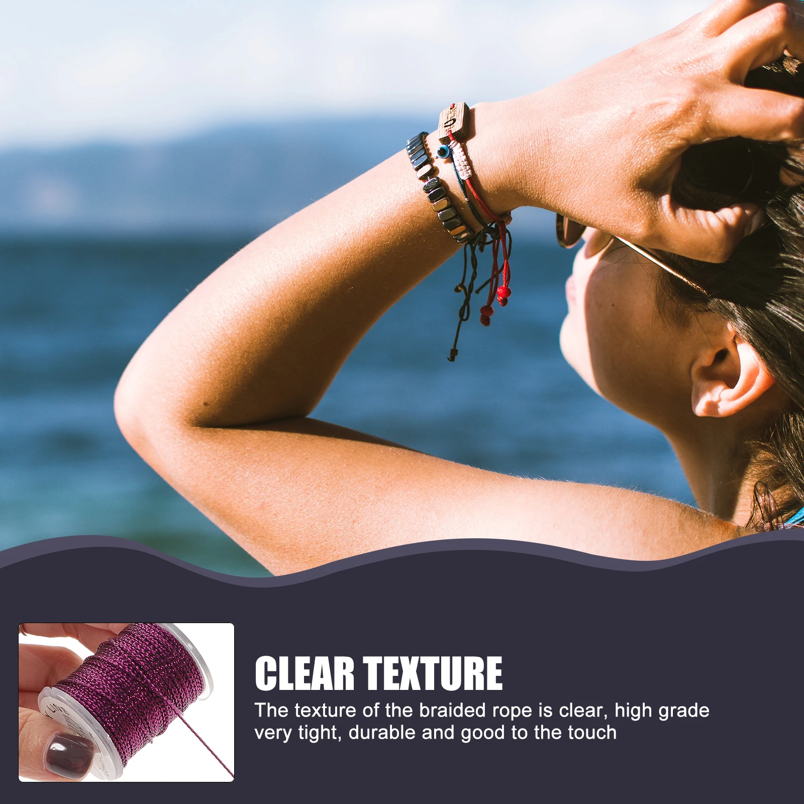 

10 Packs Resin Beading Cord 10M Length 10 Colors 0.5mm Diameter DIY Adjustable Bracelets Necklaces Jewelry Making