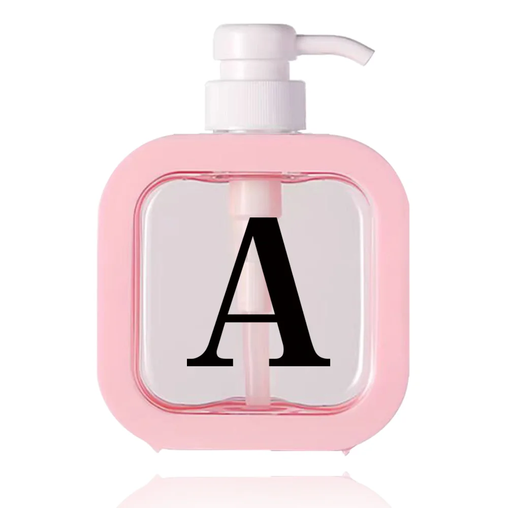 Press Type Lotion Bottle Detachable Soap Dispenser Large Capacity Refillable Lotion Bottles For Home House Black Letter Pattern