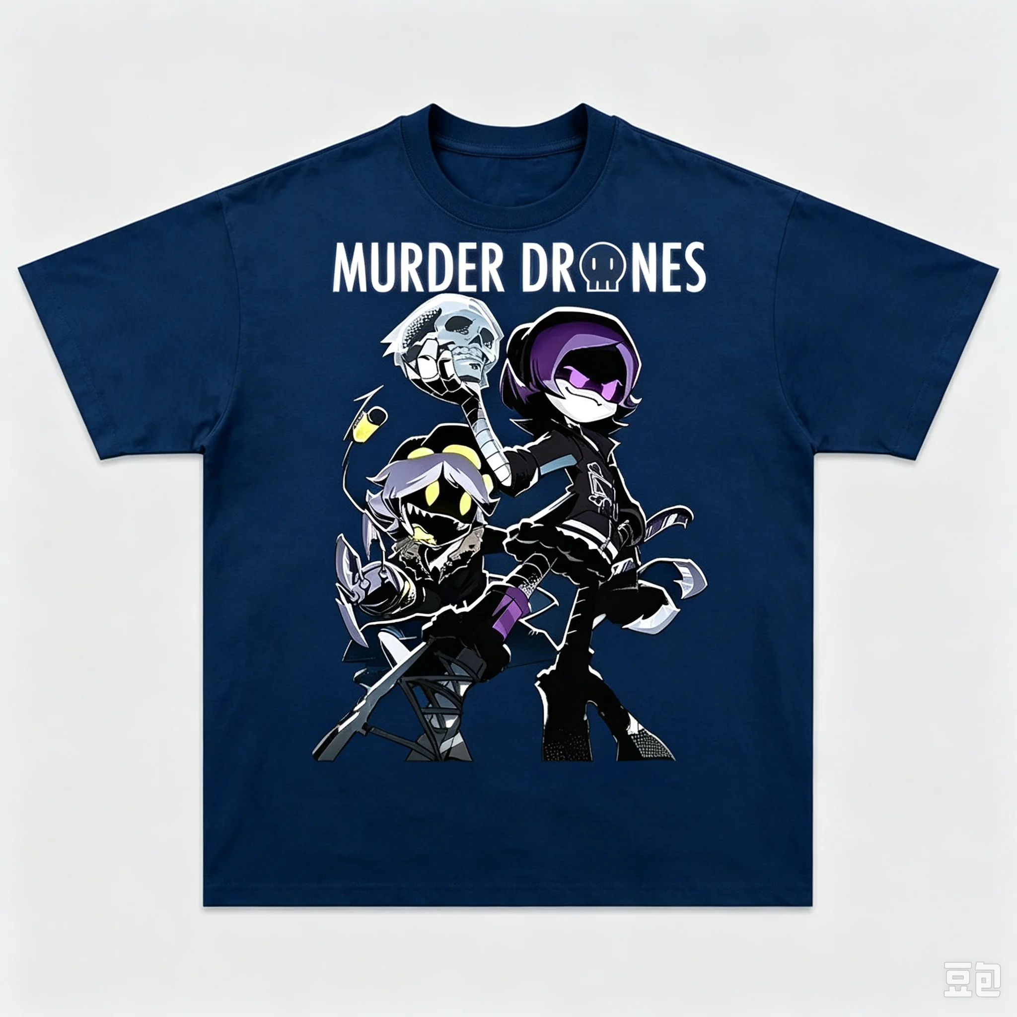 Murder Drones Grafik-T-Shirt Uzi N V Cartoon-Roboter-Merch Unisex O-Ausschnitt Kurzarm-T-Shirt Lässige Streetwear-Oberteile für Männer und Frauen – Detail 5