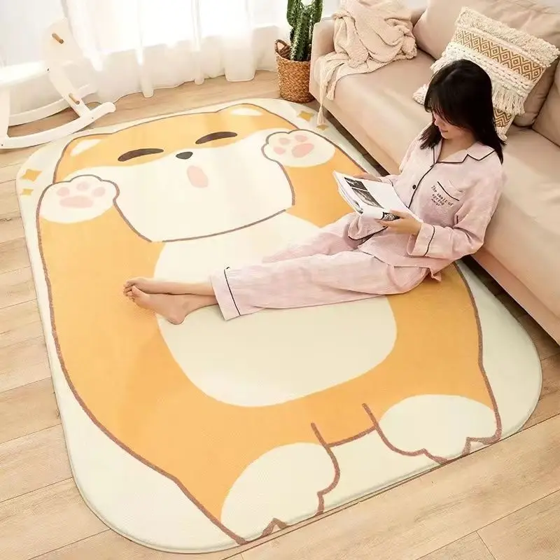 

Cartoon imitation cashmere living room carpet household bedroom sofa long floor mat children's room bedside blanket