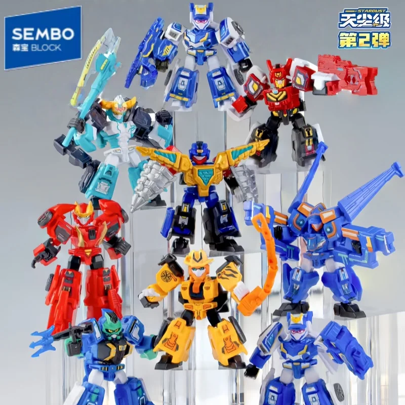 SEMBO BLOCK assembler bloc de construction Figure métal CARDBOT 2 bleu flic Mega Teuleokeo Mega Ambler jouet modèle ornement cadeau