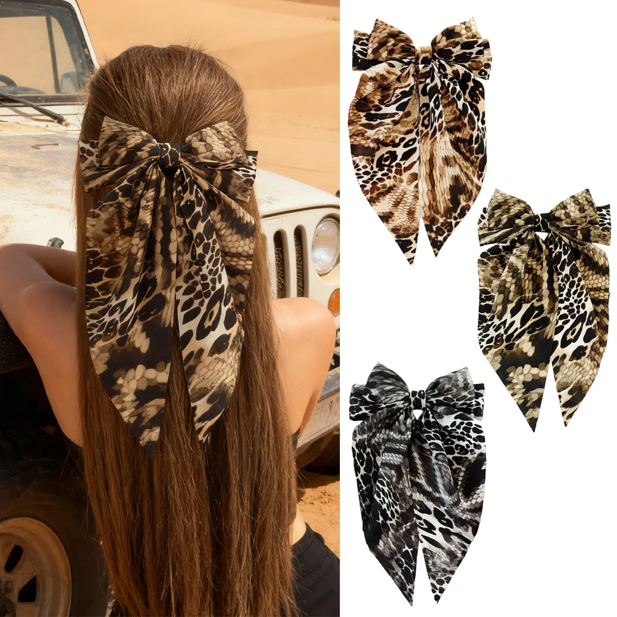 

New Snake Bow Hairpin Long Ribbon Spring Clip Headwear Women's Fashionable All-match Hairpin Hair Accessories