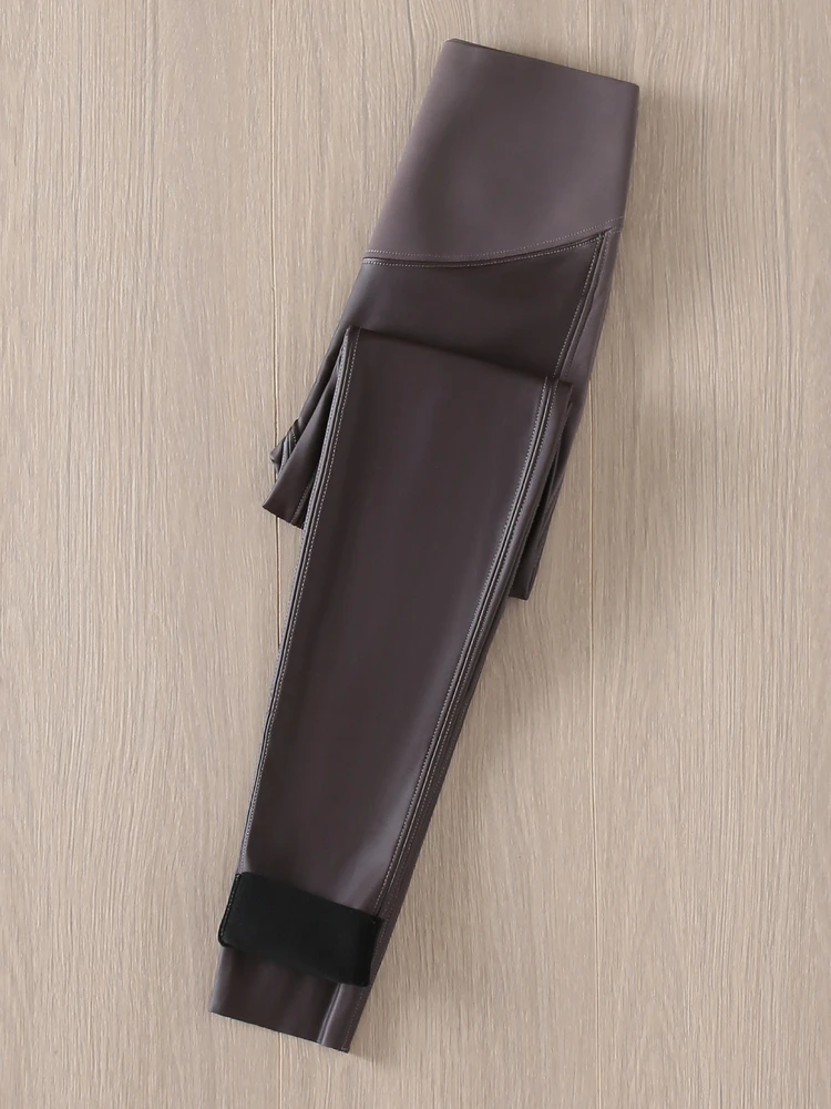 

High Waist Slimming Yoga Pants Women's Long Pants Elastic Fitting Belly Control Leather Pants Hip Lifting Base Layer Pants