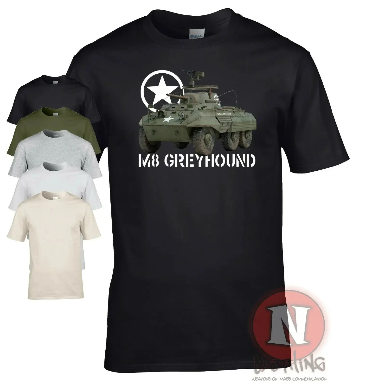 Military Nostalgia Allied Vehicle M8 Greyhound Armored Car T-Shirt. Summer Cotton O-Neck Short Sleeve Mens T Shirt New S-3XL