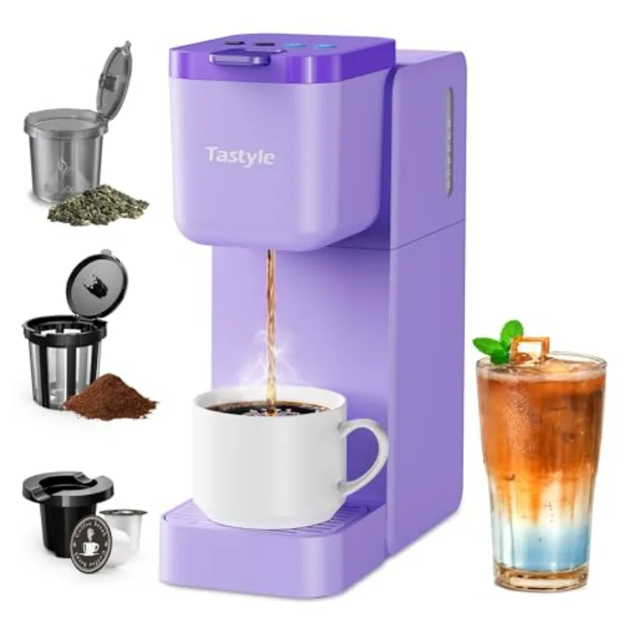 

Single Serve Coffee Maker for K Cup Ground and Tea Hot and Iced Coffee Machines with Bold Setting 6 to 16 Oz Brew Sizes Compact