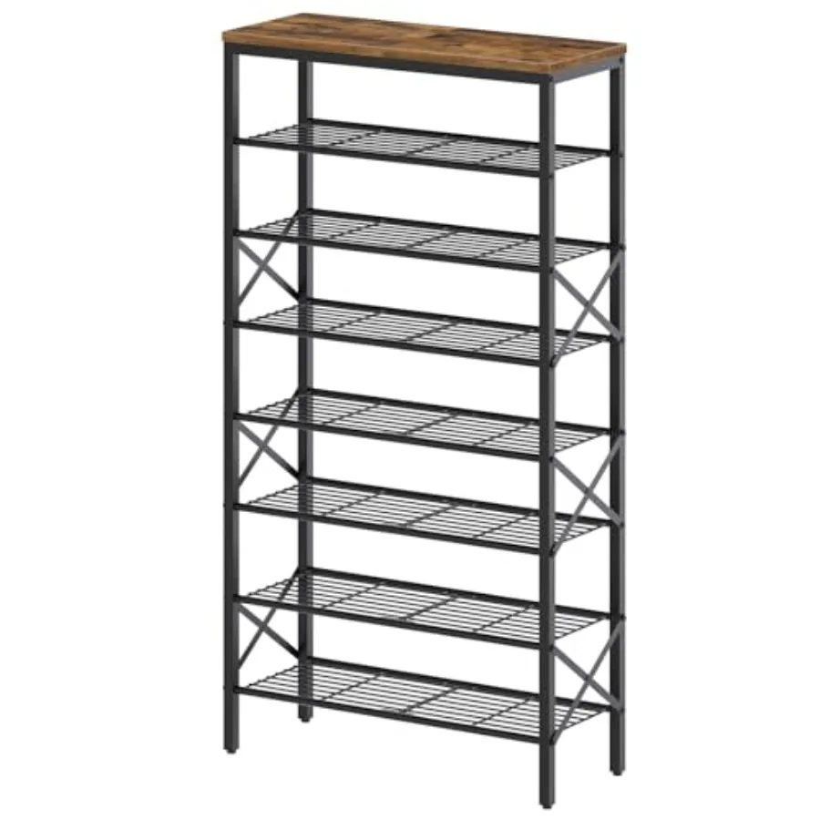 

8 Tier Shoe Rack Shoe Storage Organizer Large Capacity Shoe Shelf Holds 32 Pairs of Shoes Sturdy and Stable for Entryway Hallwa