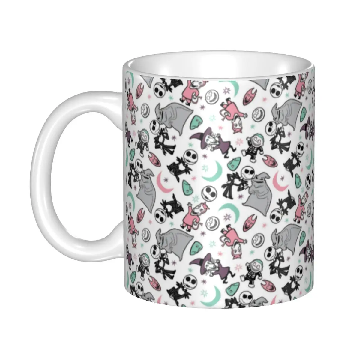 Tazas de Café Personalizadas de Jack Skellington y Sally de Pesadilla Antes de Navidad, Taza de Cerámica para Leche y Té DIY