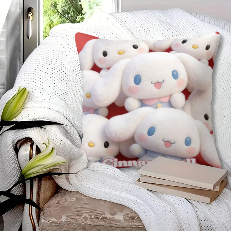 

Наволочка для диванной подушки с принтом персонажей Sanrio: Hello Kitty, My Melody, Cinnamoroll, Pompompurin. Милые друзья, кавайный дизайн.