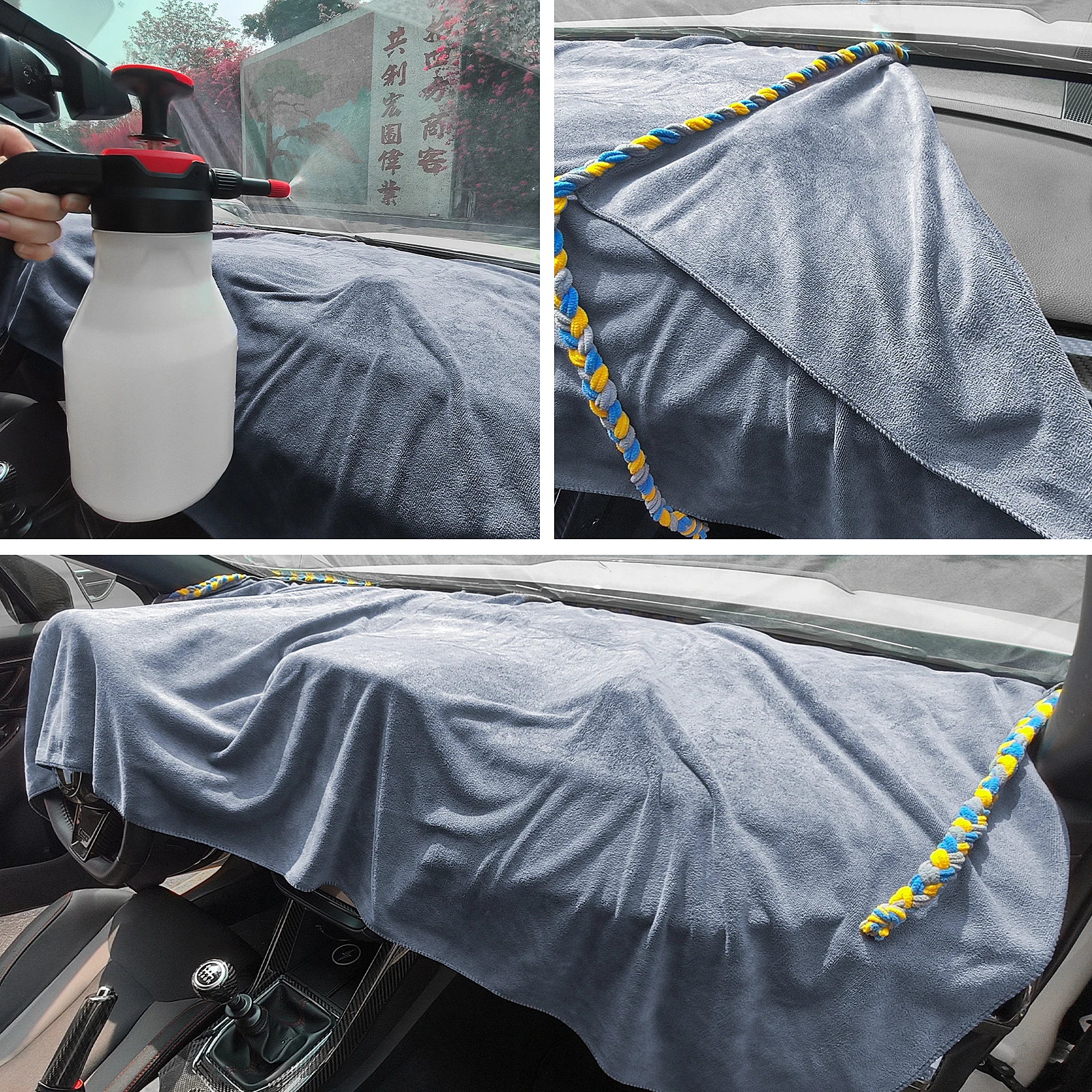 Car Drying Towel Windows Tint Tools Fiber Towel Car Dashboard Protection Towel Car Wash Towel Glass Cleaning