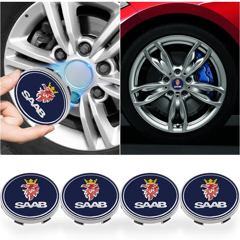 

4pcs 60mm Car Wheel Center Hub Cap Rim Cover Emblem Sticker For Saab 9-3 93 9-5 9 3 900 9000 95 Scania Sweden Car Accessories