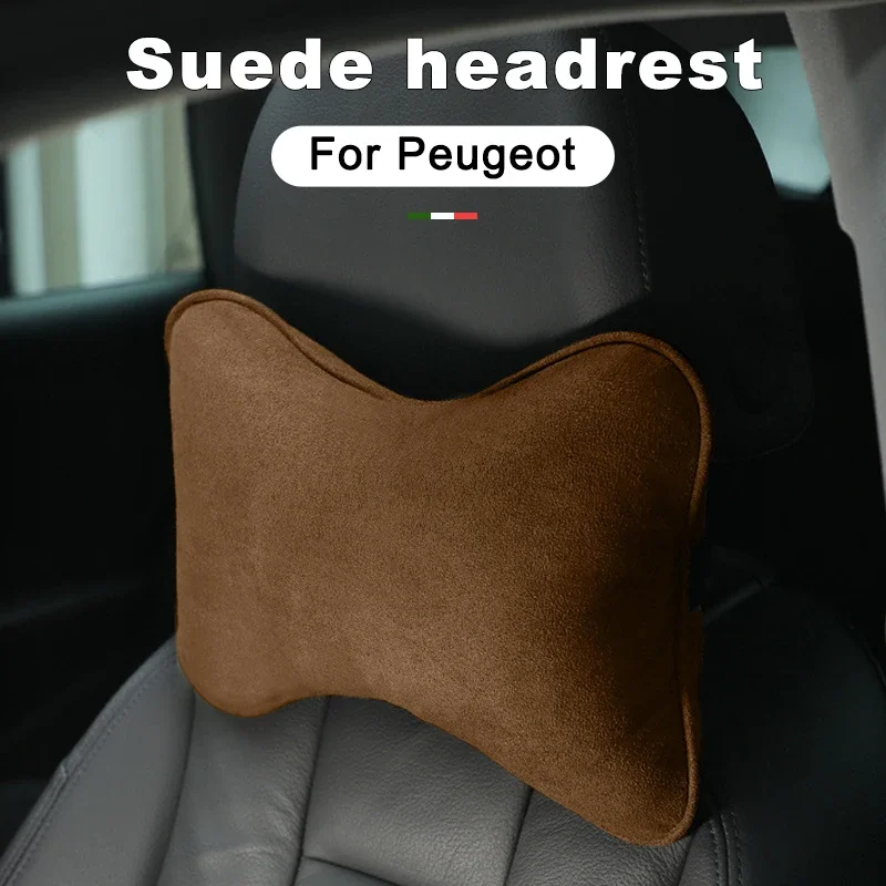 

Suede Car Neck Pillow for Peugeot 206 208 E-208 308 2008 E-2008 3008 E-3008 5008 - Headrest Cushion for Auto Seat Accessories