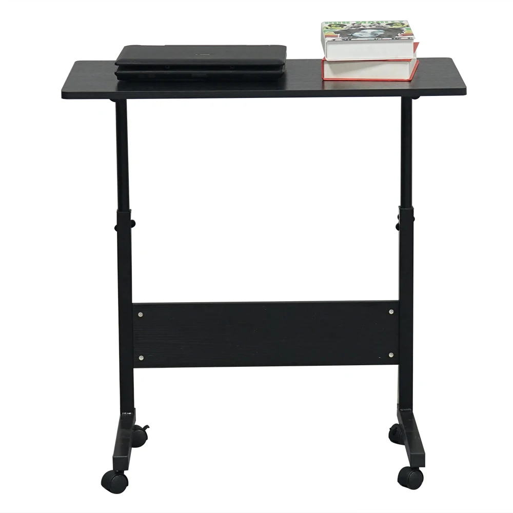 Portable Computer Table,Height Adjustable Removable Notebook Computer Desk ,P2 15MM Chipboard & Steel Side Table Black