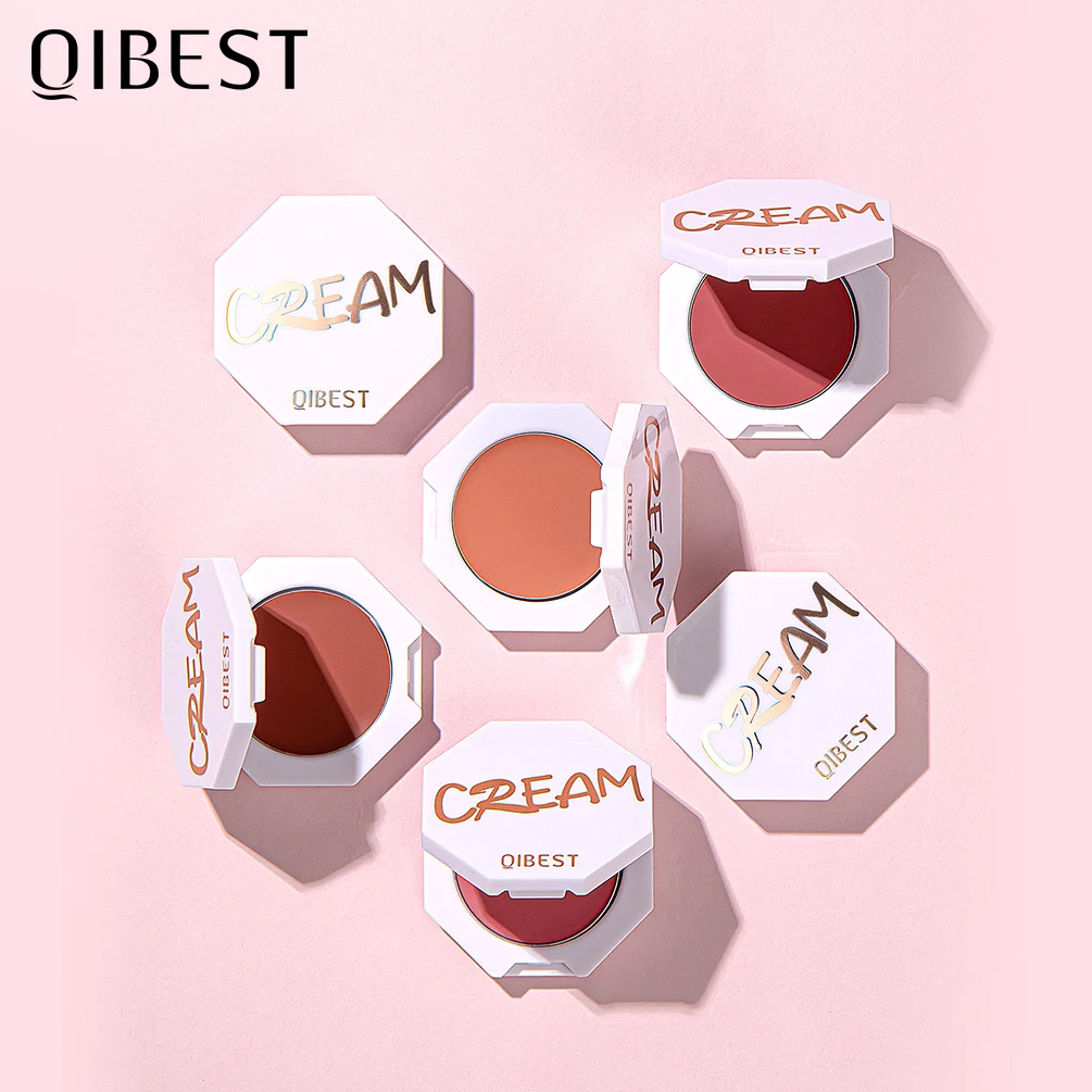 Qibest Matte Blush Rouge พาเลทแต่งหน้าสีนู้ดติดทนนานธรรมชาติทำให้ผิวกระจ่างใสเครื่องสำอางแป้งบลัชออนคอนทัวร์