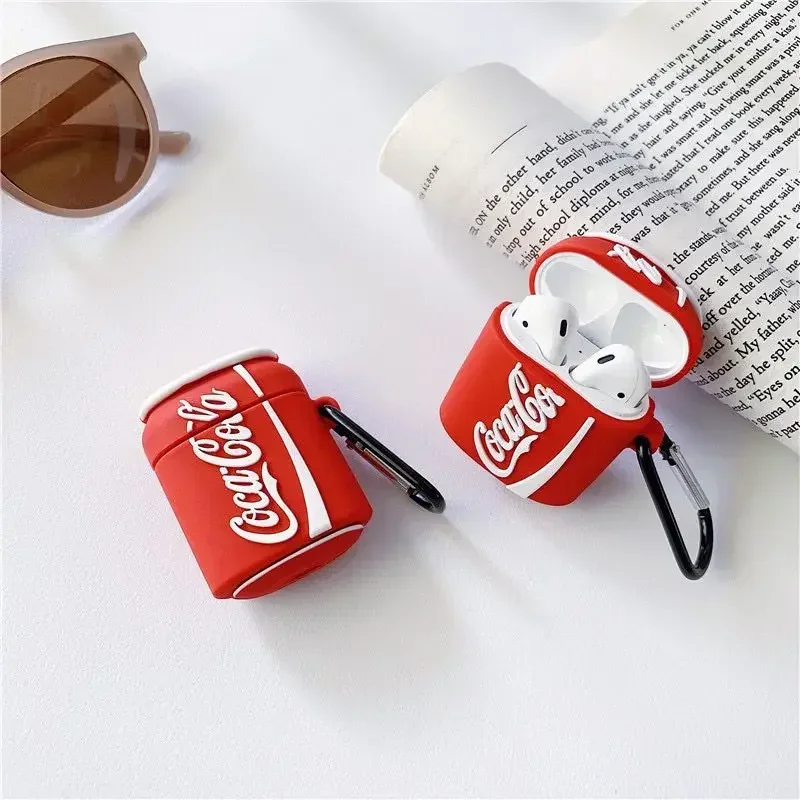 Creative beverage bottle Coca-Cola for Airpods pro case  Apple earphone case Airpods1/2 Bottle cap Beverage tank Silica gel case