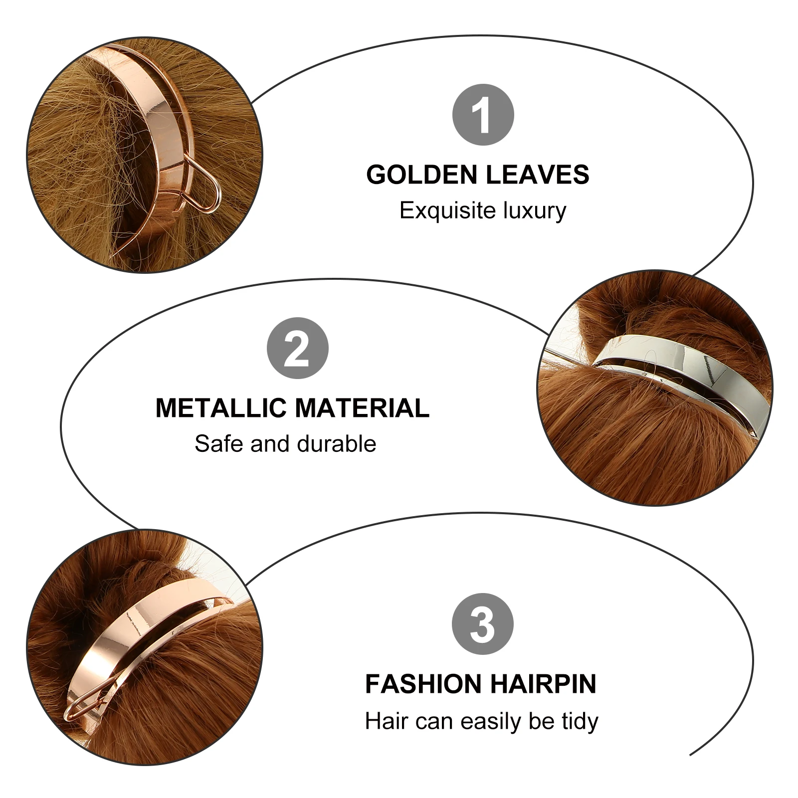 

2 Pcs Vintage Hairpin Clasp Simple Metal Alloy Female Accessories Elegant Retro Design Chic Sticks U Shaped Hairpins Women