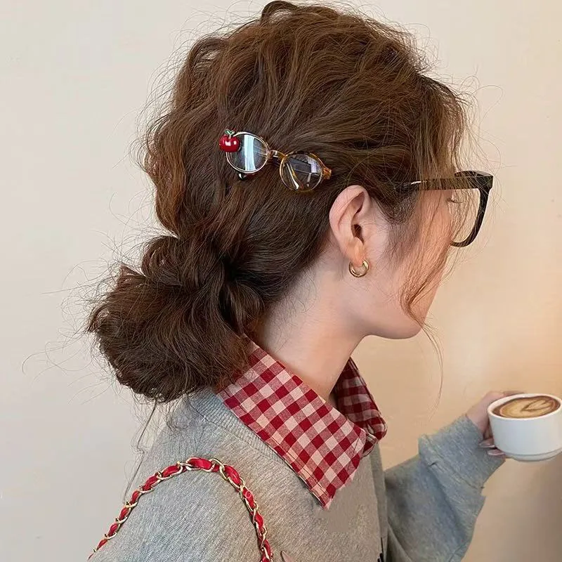 1-2-pcs-pince-a-cheveux-pour-femme-elegante-amusante-tendance-pour-frange-mignonne-kawaii-accessoire-capillaire-mini-lunettes-motif-floral-a-la-mode