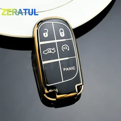 For Jeep Renegade Compass Grand Cherokee for Chrysler 300C Wrangler Dodge TPU Car Key Cover Case Fob Shell Holder Accessaries