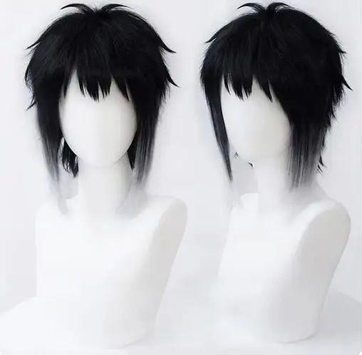 Bungo Bungou Stray Dogs Wigs Ryunosuke Akutagawa Wig Short Black Silver Gray Heat Resistant Hair Anime Cosplay Wig