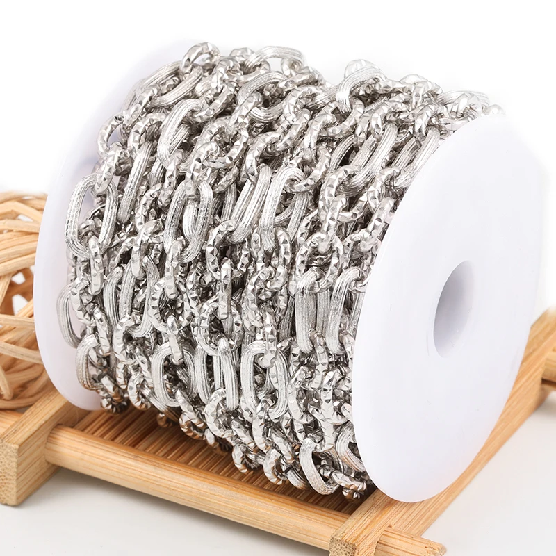 1 Meter Stainless Steel 3:1Cross Oval Chain Hip Hop Punk Link For DIY Jewelry Accessories Handmade Necklace Bracelet Materials