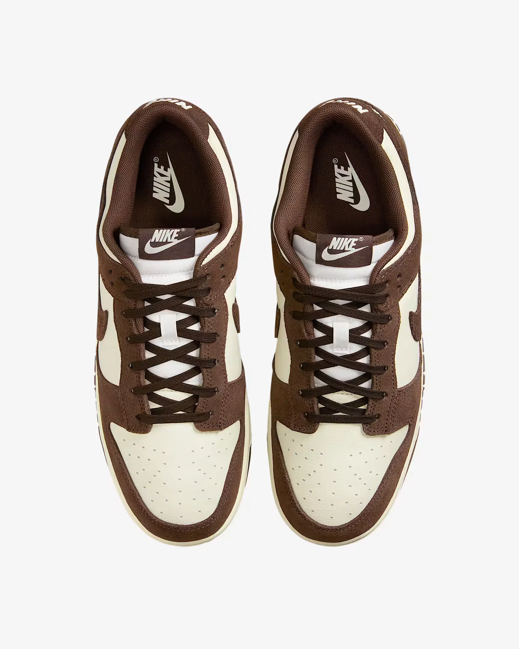 Nike Dunk Low Unissex Confortável Sola Fina Antiderrapante Resistente ao Desgaste Sapatos de Skate de cano baixo Branco Marrom FQ8249-104