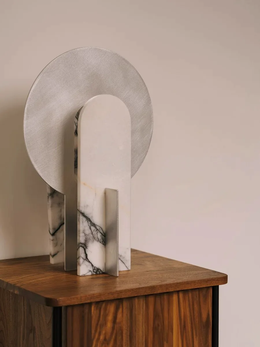 Danish Design Stainless Steel Spliced Table Lamp, Mid-century Ambient Light, Sunshine Lamp, Photography Prop Home Decor Lighting