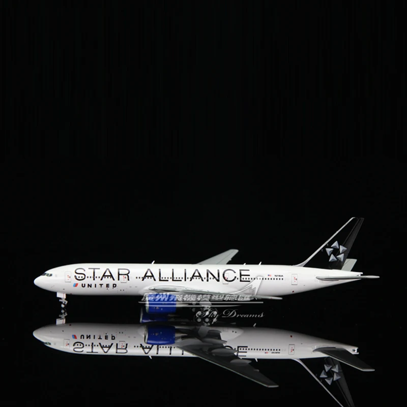 Diecast 1:400 Scale United Airlines B777-200ER Simulation Alloy Finished Aircraft Model Collection Gift Toys