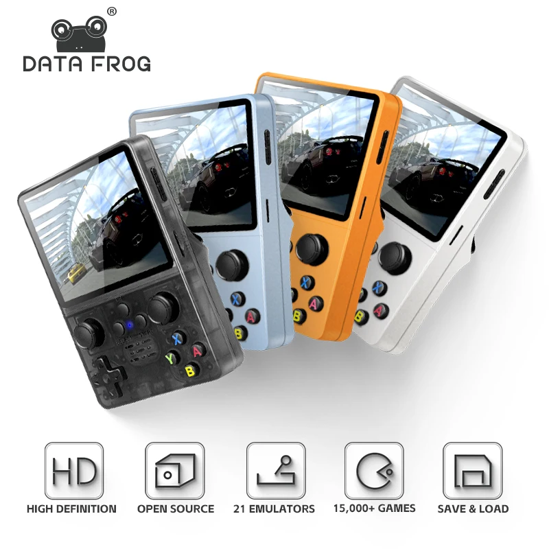 

DATA FROG R35S Retro Handheld Video Game Console Linux System 3.5 Inch IPS Screen Portable Pocket Video Player 64GB Games