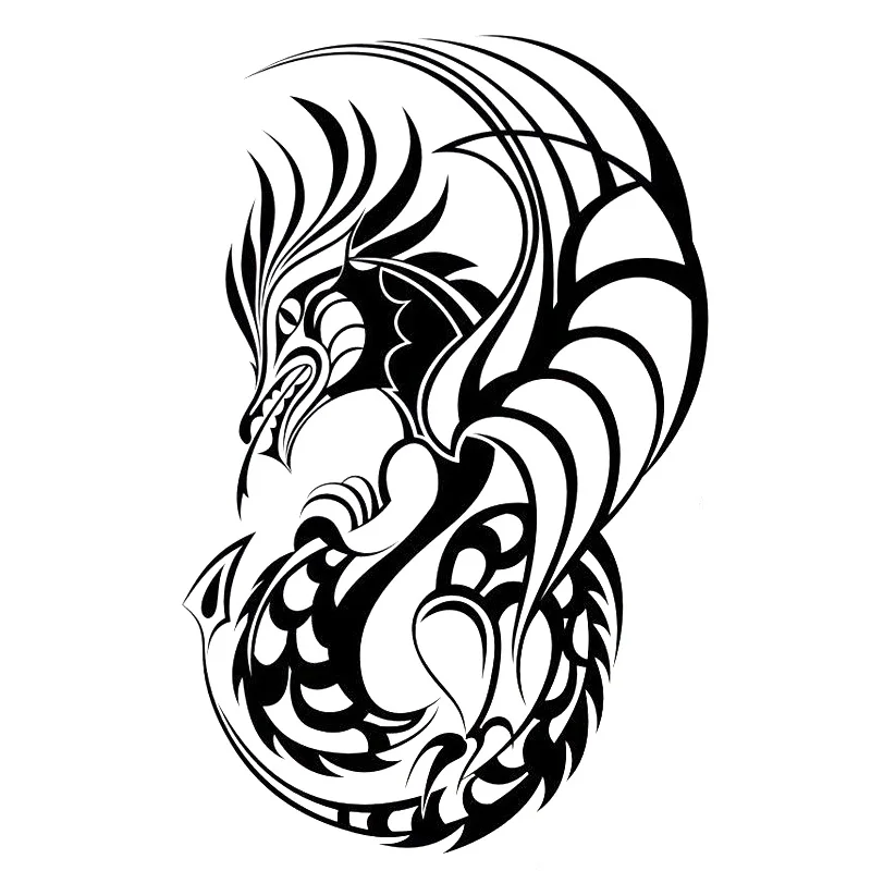 Dragon Myth Animal Decals High Quality Car Decoration Personality Pvc Car Window Waterproof Sticker Black/white, 30cm*18cm