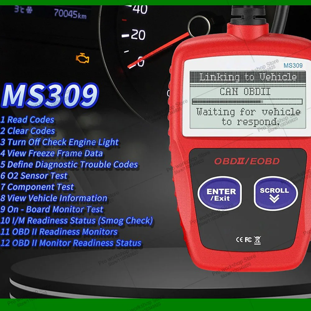 Bild 3: Fortschrittliches Auto-Diagnosegerät Plus Verbessertes MS309 Pro OBD2 OBDII EOBD Fehlercode-Lesegerät Scanner Erweiterte Fehlererkennung Tester
