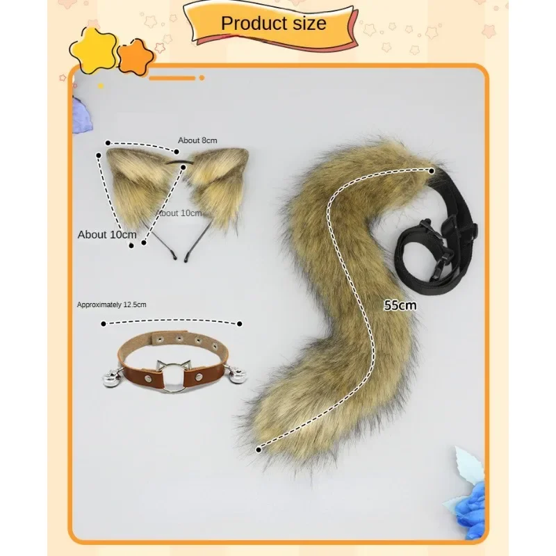 Lolita ACGN Anime Hair Band Animal Ear Neck Bell Tail Accessory Set adecuado para Halloween Party Cosplay Costume Uniform