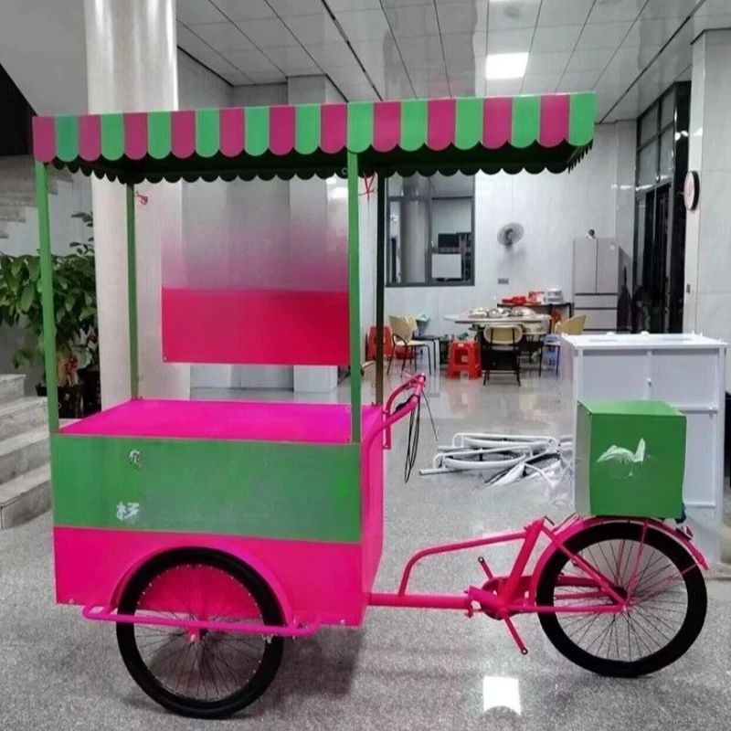 

Upside down donkey stall tricycle snack cart mobile night market special glutinous rice ball Oden boiled sausage stall float